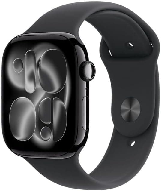 Apple Watch Series 11 GPS 42mm Smartwatch with Jet Black Aluminium Case with Black Sport Band S/M. Sleep Score, Fitness Tracker, Health Monitoring, Always-On Display, Water Resistant - 1