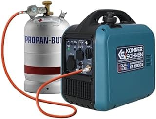 Könner & Söhnen KS 1900iG S LPG Inverter Generator 2.0 kW Dual Fuel Inverter Power Generator Eco-Mode Emergency Power Generator for Indoor and Outdoor Use Gasoline Generator 230 V/16 A, Euro-5 - 1