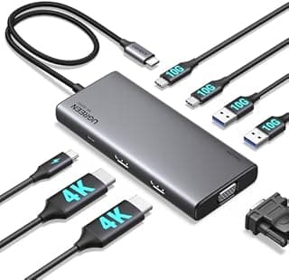 UGREEN Revodok Pro 308 USB-C Docking Station, Triple Display 2 HDMI/VGA, 10Gbps USB-A, 100W PD, for HP/Lenovo/Surface & More - 1