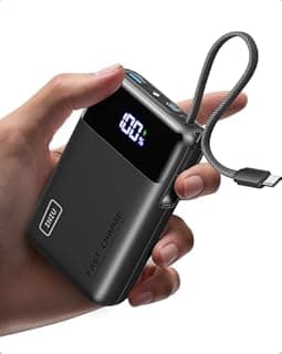 INIU 45 W Power Bank, 20000 mAh Small Power Bank with Integrated USB-C Cable, Mini Size External Mobile Phone Batteries, USB-C In & Out, Small But Strong for iPhone 17 16 15 14 13 Laptop Samsung