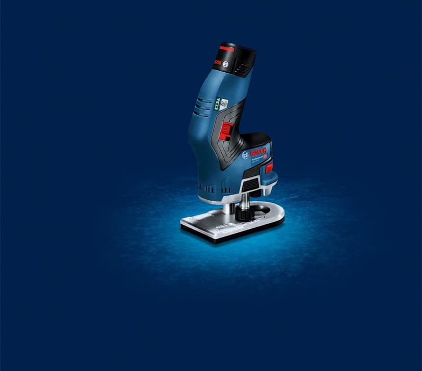 Bosch Professional 12V System GKF 12V-8 cordless palm router (incl. 2 x 3.0Ah batteries + quick charger, 8 mm collet, open-ended spanner, in L-BOXX 136) - 3