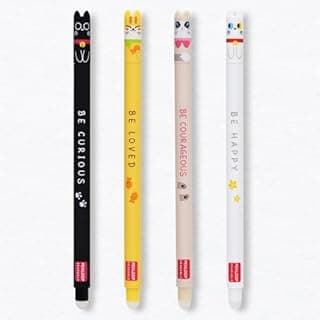 LVZONGXIN 4 Pièces Stylos Effaçables, Stylo Bille Effaçable Pointe 0,7 mm, Roller Effaçable, Stylo Gel Effaçable pour Enfants - 1