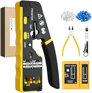 Proster Pince À Sertir RJ45 RJ11 Traversante Cat6 avec Te…