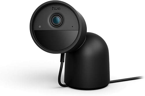 Philips Hue Secure Desktop Camera, 2K Video Resolution, Notification Activation, Two-Way Audio, Integration with Hue Lights, Compact Design, Elegant Desktop Stand, Black