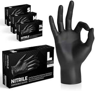 The Real Touch Einweghandschuhe, Schwarze Nitrilhandschuh…