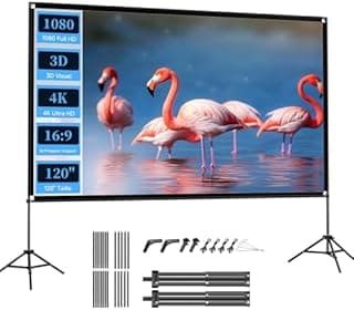 VISULAPEX 120 Inch Projector Screen with Tripod, 16:9 4K …
