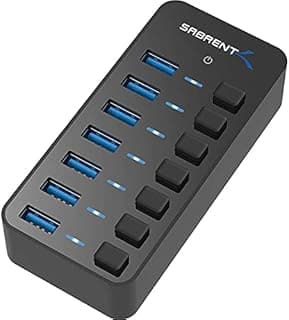 SABRENT USB Hub, 7 Ports 36W, Fast Powered Data Hub, USB …