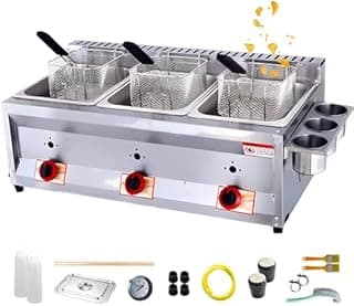 Commercial Countertop LPG Gas Deep Fat Fryer Dual Tanks w…