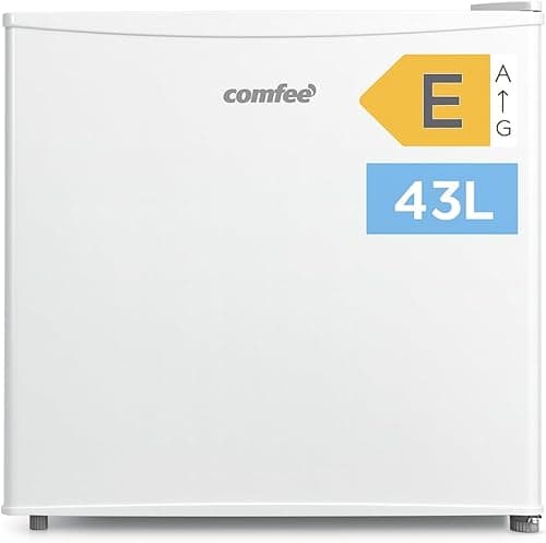 Comfee' RCD50WH2(E) Mini Réfrigérateur/Glacière 43L avec Compartiment Congélateur/Petit Réfrigérateur pour Chambre et Bureau/Refroidissement Rapide dans le Refroidisseur/Contrôle de Température/Blanc