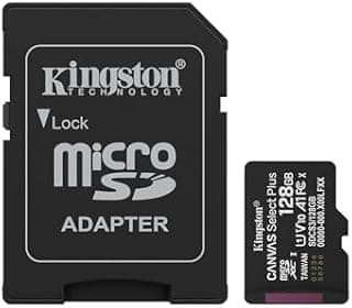 Kingston Canvas Select Plus microSD Memory Card 128GB microSDXC Gen3 150MB/s A1 Card + Adapter - SDCS3/128GB