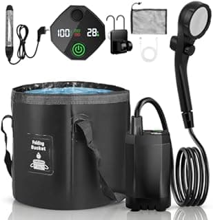 Camping Shower with Heating Rod, Outdoor Shower with Pump…