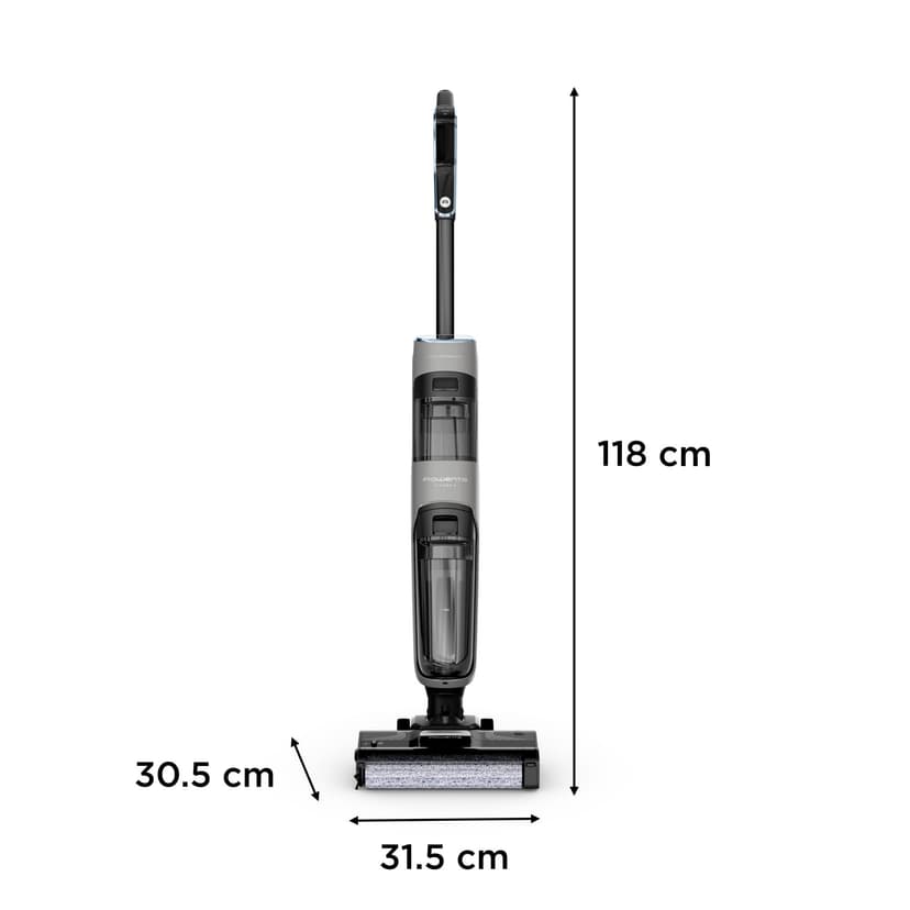 Rowenta X-Clean 4 Aspirateur Balai Laveur sans Fil, Aspiration et Lavage Puissant, Intelligent, Autonomie 50min, Autonettoyage GZ5036WO, Gris - 3