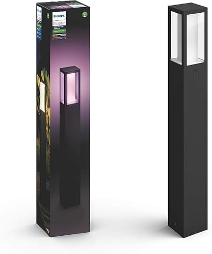 Philips Hue Impress White and Colour Ambiance Pedestal [UK Version - Black] Low Voltage. For Outdoor Lighting, Patio, Terrace, Garden.