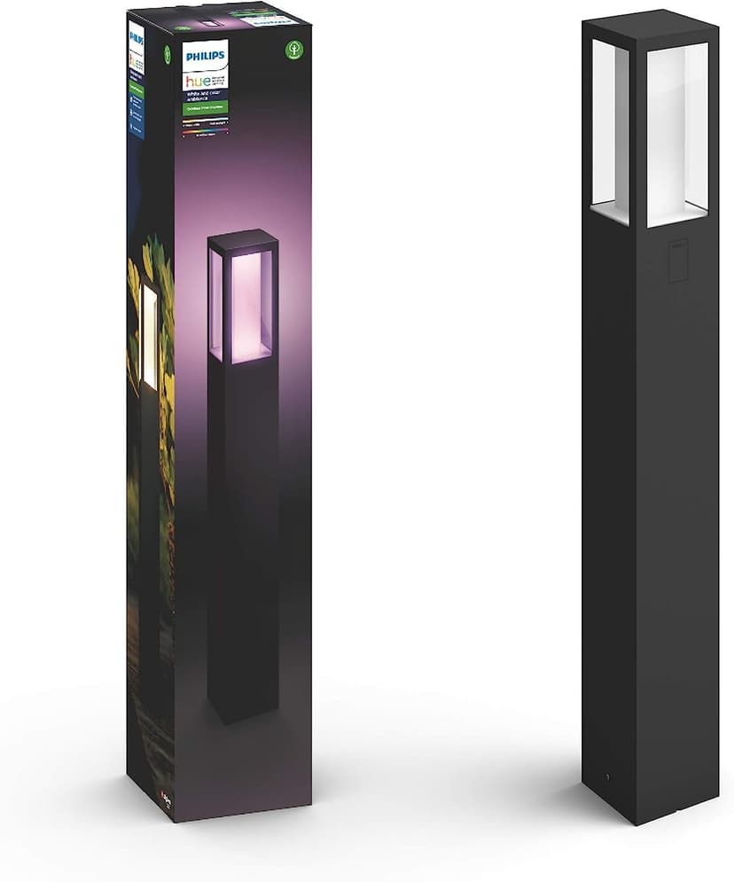 Philips Hue Impress White and Colour Ambiance Pedestal [UK Version - Black] Low Voltage. For Outdoor Lighting, Patio, Terrace, Garden. - 1