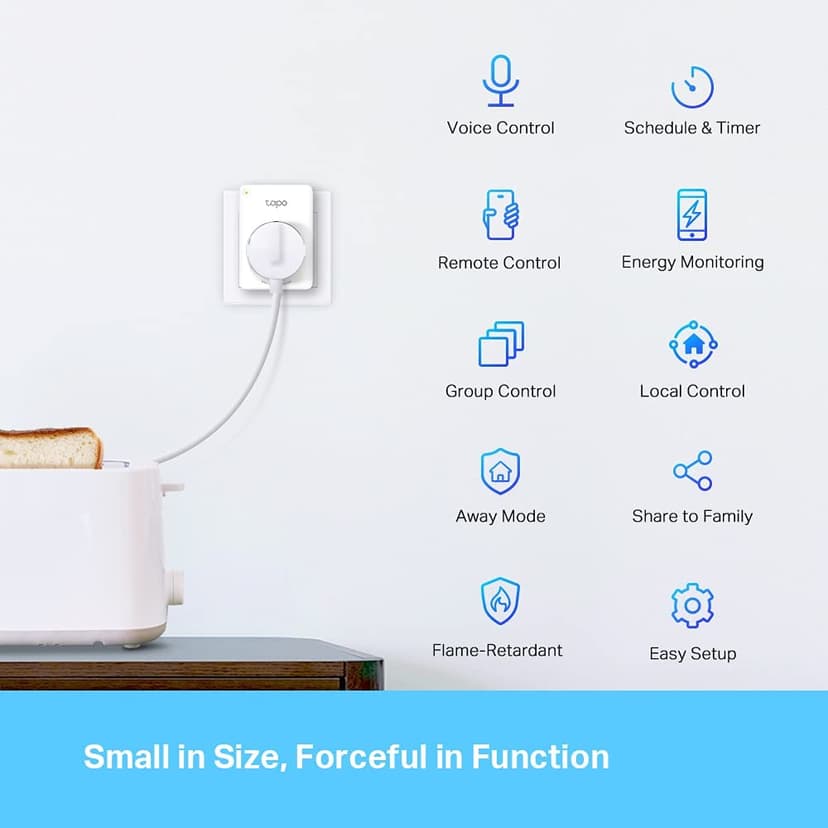 Tapo WiFi Connected Socket, Consumption Tracking, 16A Type F, Compatible with Alexa and Google Home, Control Fan, Air Conditioner, Energy Saving, Voice Control, Tapo P110(4-Pack) - 2