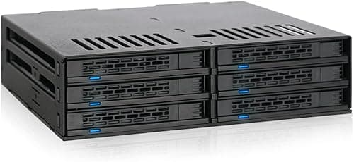ICY DOCK ExpressCage MB326SP-1B Lot de 6 racks amovibles pour disque dur SATA/SAS 2,5" avec plateaux sans vis dans une baie 5,25"