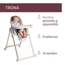 Chicco Polly Armonia Chaise Haute Bebé Évolutive, pour Enfants de 0 Mois à 40 kg, 9 Niveaux de Hauteur, 3 Positions d'Inclinaison, Repose-Pieds Réglables, Pliage compact, 4 Roues, Brun - 7
