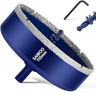 Scie Cloche Diamantée pour Carrelage avec Foret de Centrage, Foret Diamant Brasé dur pour Porcelaine, Carrelage, Verre, Granit, Marbre et Céramique (Diamètre 110mm) - 1