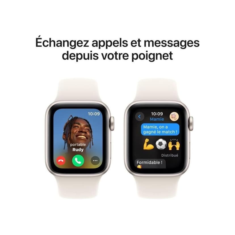 Apple Watch SE (2ᵉ génération) 40 mm GPS Montre connectée avec Boîtier en Aluminium lumière stellaire et Bracelet Sport lumière stellaire (S/M). Suivi activité et Sommeil, détection Accidents - 4