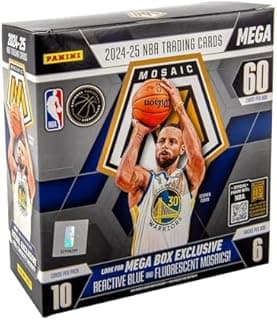2024–25 Panini Mosaic Basketball Mega Box – Official NBA Trading Cards – Includes Exclusive Reactive Parallels & Inserts – Collect Top Rookies, Stars & Legends - 1