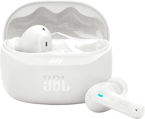JBL Tune Beam 2, Wireless Noise Cancelling Bluetooth Earbuds with 48h Playtime, IP54 Water and Dust Resistant, Multi-Point Connection, Ergonomic Design, Closed-Back Stick Design, White