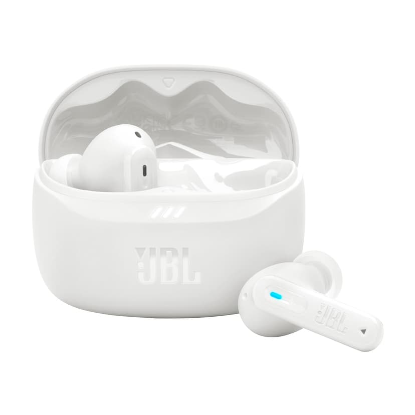 JBL Tune Beam 2, Wireless Noise Cancelling Bluetooth Earbuds with 48h Playtime, IP54 Water and Dust Resistant, Multi-Point Connection, Ergonomic Design, Closed-Back Stick Design, White - 1