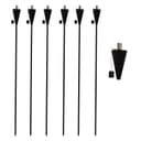 Harbour Housewares Metal Garden Torches - Cone - Pack of 6-146cm Black Garden Torches Lighting Modern Outdoor Lighting Paraffin Oil Lamp Candle Flame Lantern for Parties, Outdoor Events, BBQs - 1