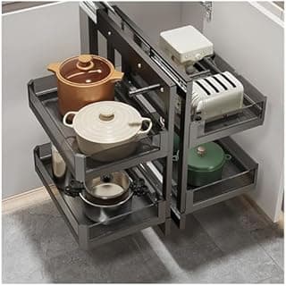 Blind Corner Pull out Kitchen Storage with 4 Storage Bask…