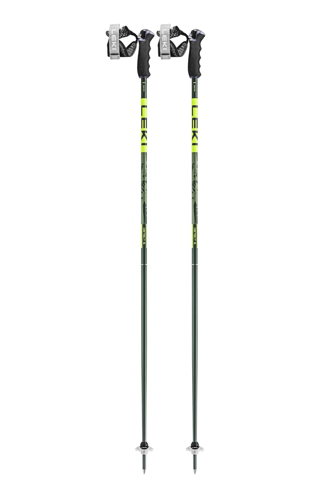 LEKI Detect S Ski Poles 120 cm Olive Green/Dark Olive/Neo…