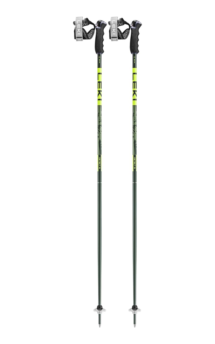 LEKI Detect S Ski Poles 120 cm Olive Green/Dark Olive/Neo… - 1