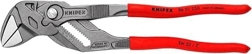 KNIPEX Pliers Wrench Pliers and a Wrench in a Single Tool with Non-Slip Plastic Coating 250 mm, 86 01 250
