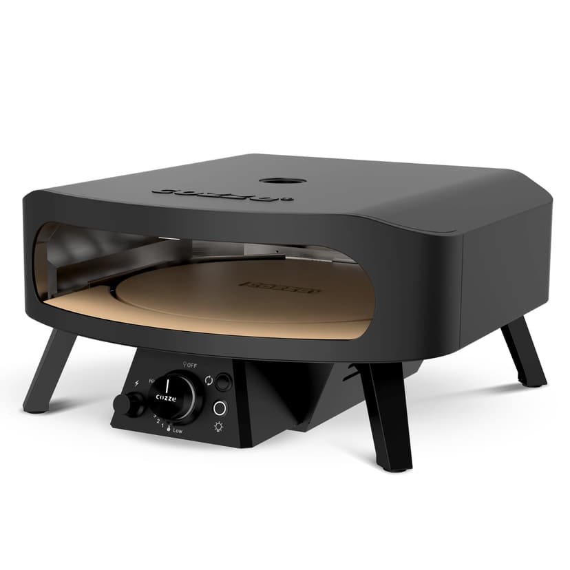 Cozze® 17" Rotate Gas Pizza Oven Black Edition - Rotating Cordierite Stone Ø43cm, 8kW, Door Included, 30mbar - 4