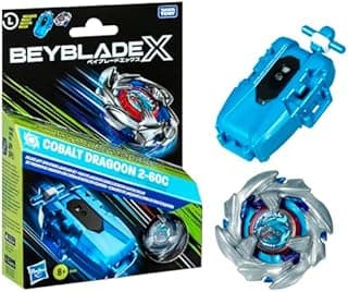 Beyblade X Cobalt Dragoon 2-60C Deluxe Left-Spin String Launcher Set - 1