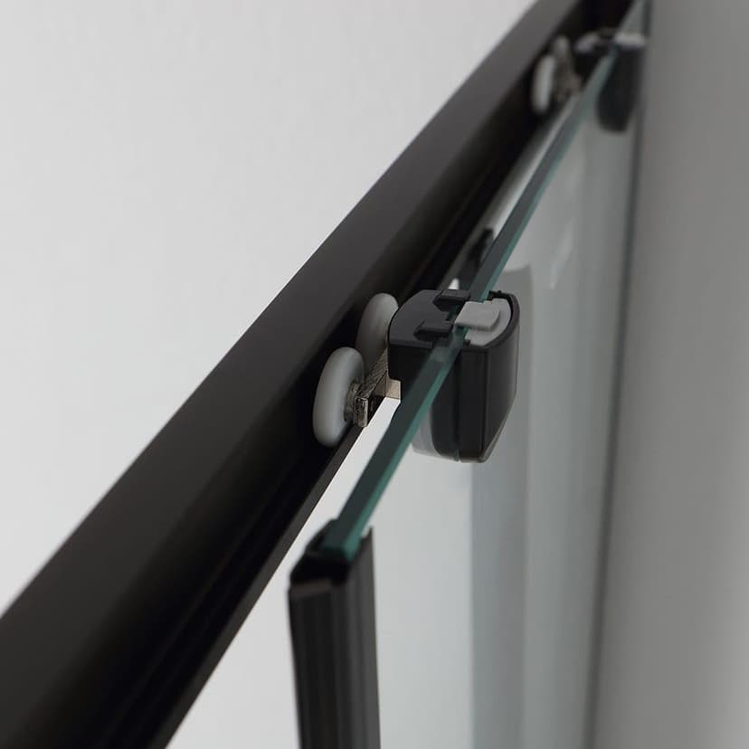 City Shower Enclosure 80 x 100 H 190 cm Matt Black Profile in Clear Crystal Glass - 3