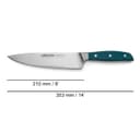 Arcos Couteau de Chef Forgé en Acier Taille 8 Pouces, Manche Micarta Professionnel & Bord en Soie Spécial et lame Argentée de 210 Mm, Impressionnez àChaque Coupe, Série Brooklyn, Couleur Bleue, - 2
