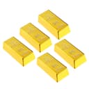 VALICLUD Pack of 5 Gold Bars Brick Bars Replica Film Prop Plastic for Party Favourite Small Activity Props Birthday Decoration Goodie Bags Fillers - 1