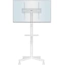 BONTEC Mobile TV Stand on Wheels, Free Standing TV Stand for 23-60 Inch LED LCD Plasma TVs, Rolling Floor TV Cart with Height Adjustable Laptop Shelf, Max VESA 400x400mm, Holds up to 25kg, white - 1