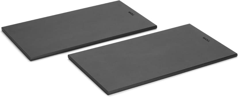 Woll Cut & Serve Lot de 2 Planches à découper pour Petit-déjeuner 27 x 15 cm, 7 mm de Haut, en Papier Composite certifié FSC, sans BPA et sans COV, résistant à la Chaleur jusqu'à 175 °C, Passe au - 1