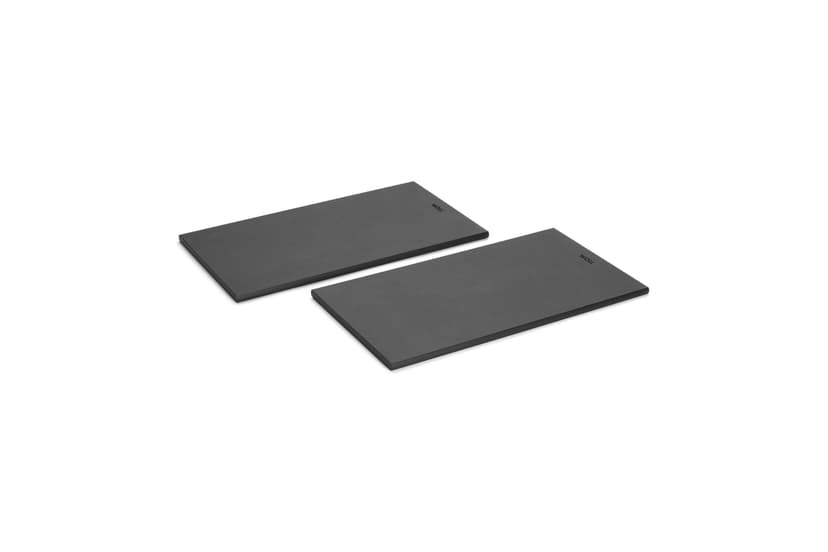 Woll Cut & Serve Chopping Board Breakfast Set 2-Piece 27 x 15 cm, 7 mm High, FSC Certified Paper Composite, BPA and VOC-Free, Heat Resistant up to 175°C, Dishwasher Safe, Matte Black - 1