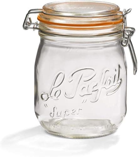 Le Parfait Super deluxe mason jar, French glass, 750 ml, 6 pieces
