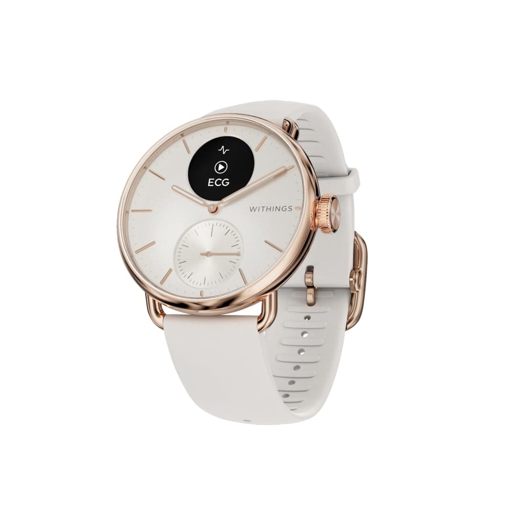 Withings ScanWatch 2, Heart Health Hybrid Smartwatch for Men & Women - ECG, SPO2, Temperature Monitoring, Sleep, Respiratory Health, Cycle Monitoring, 35 day Battery Life, iOS & Android