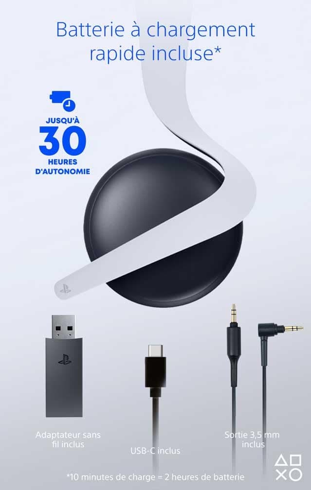 Playstation Sony, Casque-Micro sans Fil Pulse Elite 5, Compatible PC et Mac, Audio sans Perte Link, Micro Rétractable, Réduction de Bruit IA, 30h d’Autonomie, Couleur : Blanche - 6