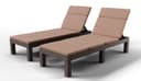 luxirest Set of 2 Sun Lounger Garden Outdoor Adjustable Backrest with Cushion - 1