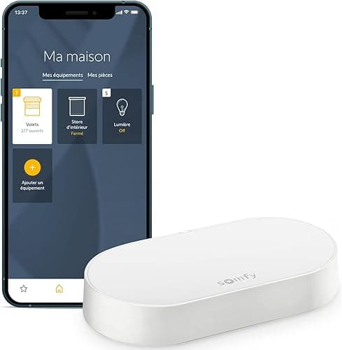 Somfy 1870755 - Kit de connectivité | Pour contrôler les moteurs et l'éclairage Somfy avec un smartphone | Compatible moteurs io & RTS| Contrôle à la voix via l'Assistant Google, Amazon Alexa, HomeKit