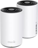 TP-Link Deco XE75 Wi-Fi 6E Mesh WLAN Set (2 Pack), AX5400 Tri-Band Router & Repeater (Range up to 510 m², WPA3, Ideal for Large Houses, Compatible with Amazon Alexa, 6X Gigabit Ports) White - 1