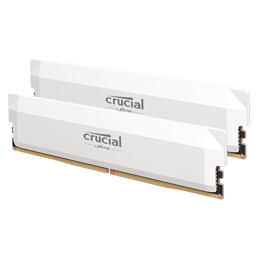Crucial Pro DDR5 RAM 32GB Kit (2x16GB) 6000MHz CL36, Overclocking Gaming, Intel XMP 3.0 / AMD EXPO, Computer Memory (PC), White - CP2K16G60C36U5W - 1