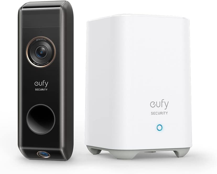 eufy Security Video Doorbell S330 (Battery-Powered) with Homebase, Dual Camera,2K HD,Dual Motion Detection, Package Detection,Smart Recognition, No Monthly Fee, 16GB Local Storage - 1