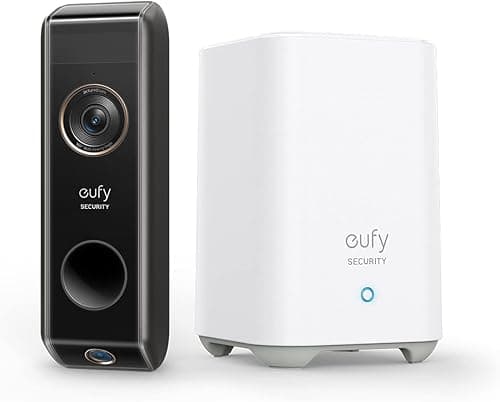 eufy Security Video Doorbell S330 (Battery-Powered) with Homebase, Dual Camera,2K HD,Dual Motion Detection, Package Detection,Smart Recognition, No Monthly Fee, 16GB Local Storage