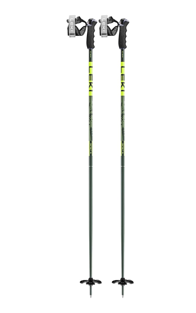 LEKI Detect S Ski Poles 120 cm Olive Green/Dark Olive/Neon Yellow - 2