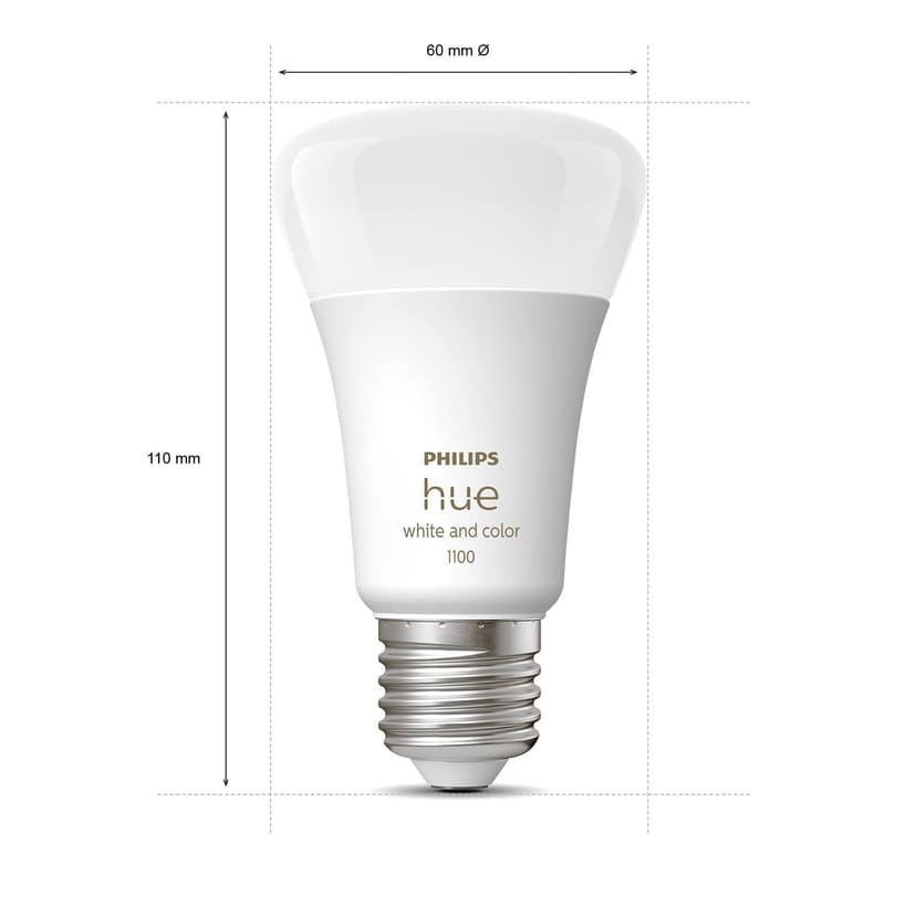 Philips Hue White and Colour Ambiance Smart Light Bulb 2 Pack 75W - 1100 Lumen [E27 Edison Screw] with Bluetooth. Works with Alexa, Google Assistant and Apple Homekit - 7